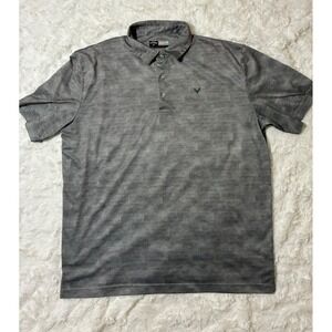 Callaway Opti-Dri Mens Golf Polo Shirt Grey Micro Dot Short Sleeve Large L